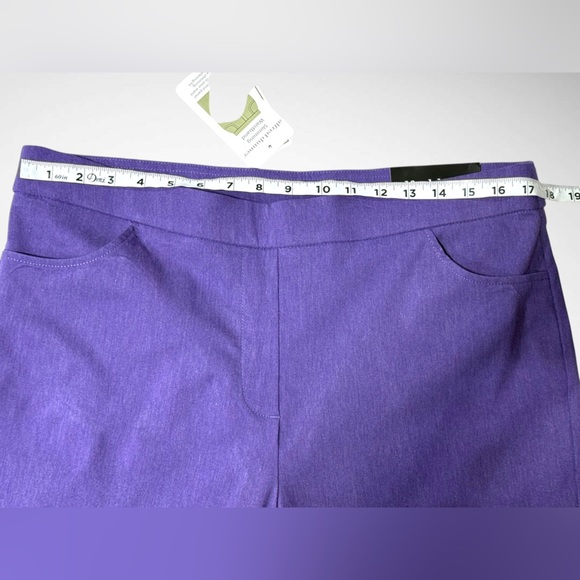 Alfred Dunner Allure Slimming Pants Petite 14P – Purple Stretch Pull-On - Picture 6 of 13